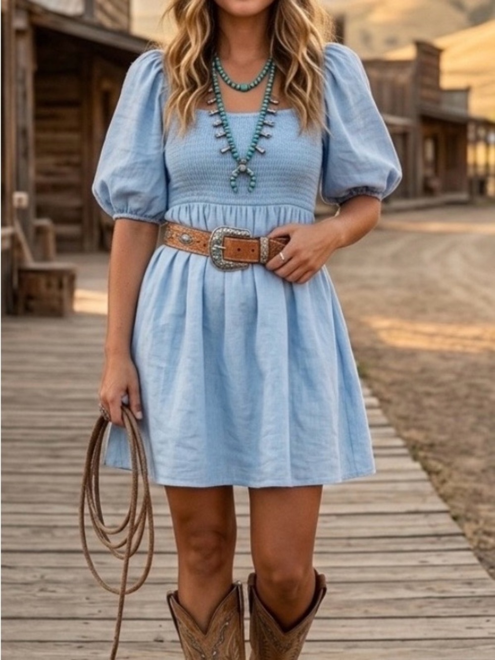 Abercrombie&Fitch Puff Sleeve Mini Dress - Picture 2 of 10